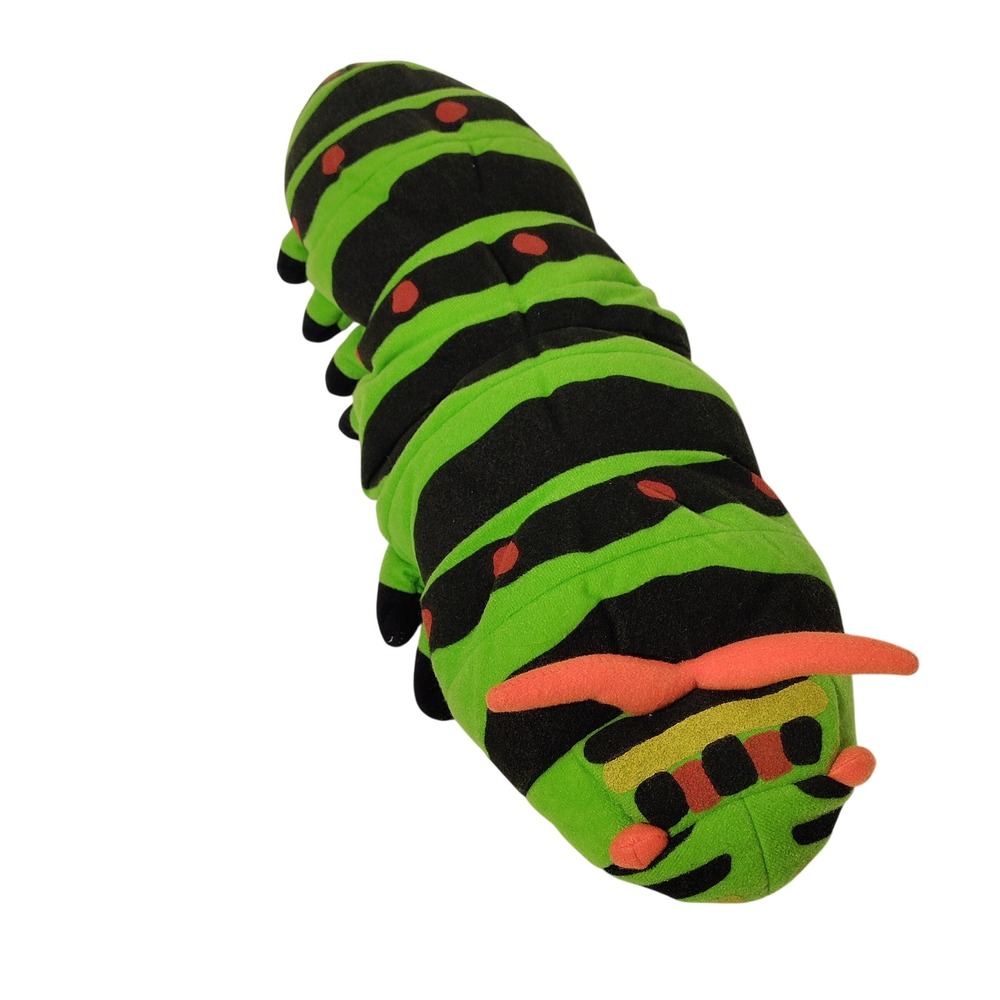 Folkmanis Folktails Swallowtail Caterpillar Plush Hand Puppet Green Black 19"